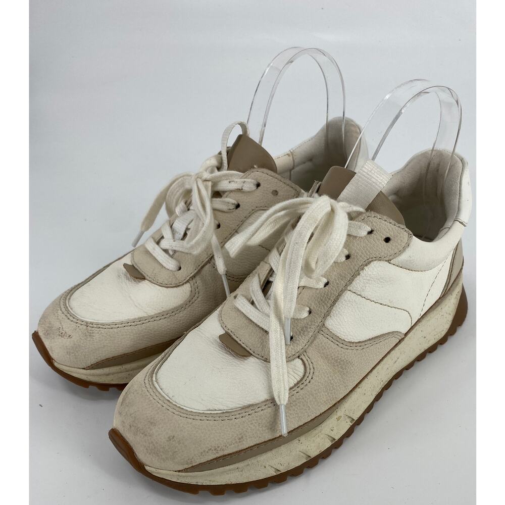 Madewell Kickoff Trainer women 7.5 Neutral Colorblock Leather laceup Sneakers - Picture 7 of 9